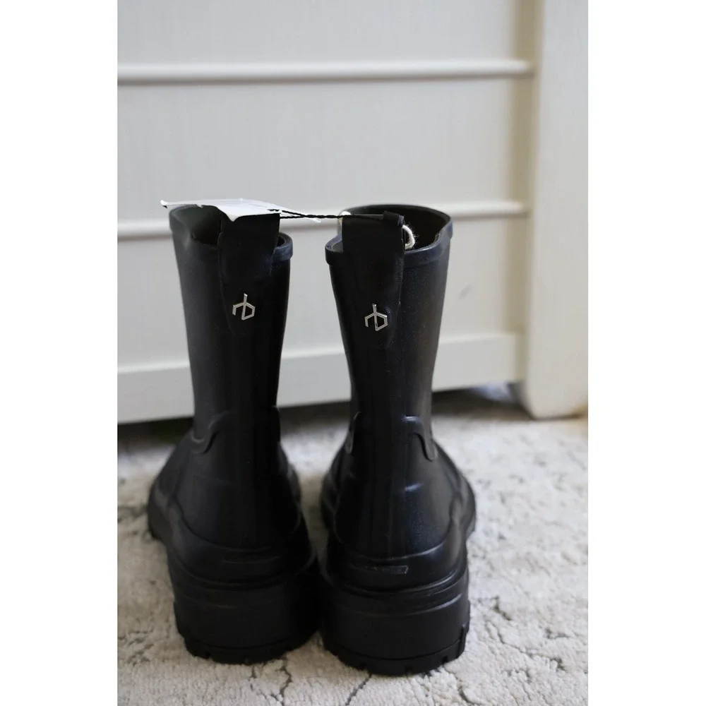 RAG & BONE Shiloh Lug Sole Rainboots CHUNKY‎ TRACTION BLACK Size EU 35